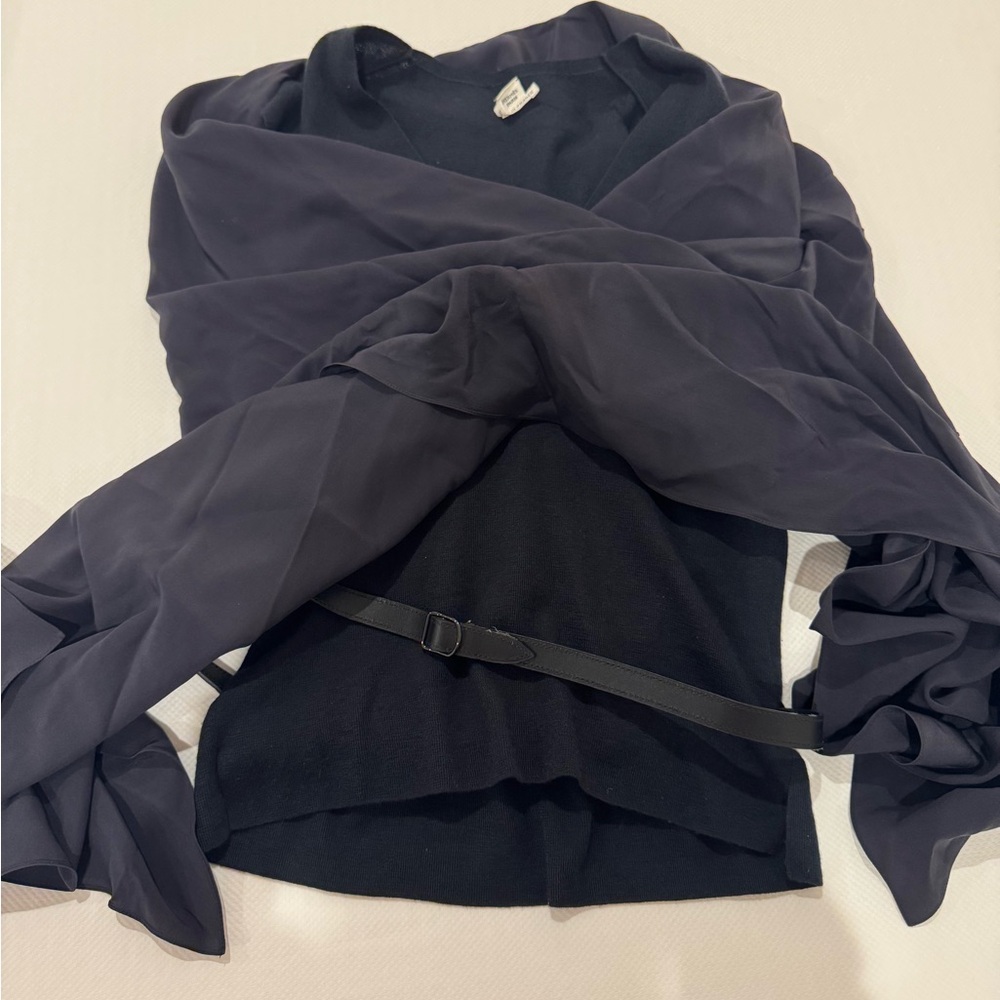 Vintage, Hermes, all in one cashmere sweater with attached silk scarf